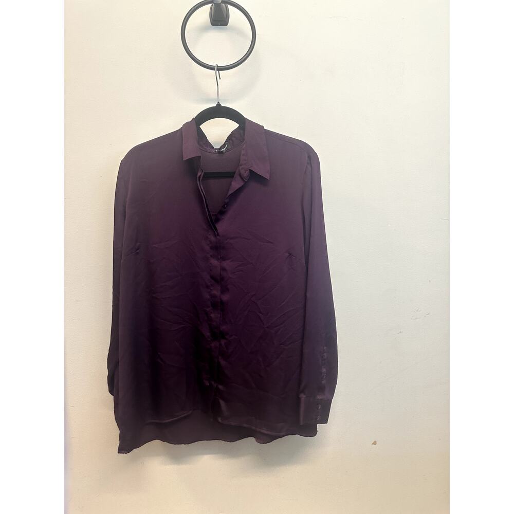 Express Portofino Shirt XL Purple Button-Up Blouse Long Sleeve Career Top